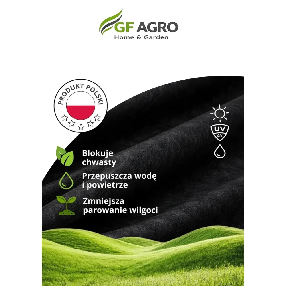 Геотекстиль/агроволокно П-150 (1,6*25м) - чорний/// GF AGRO (Польща)