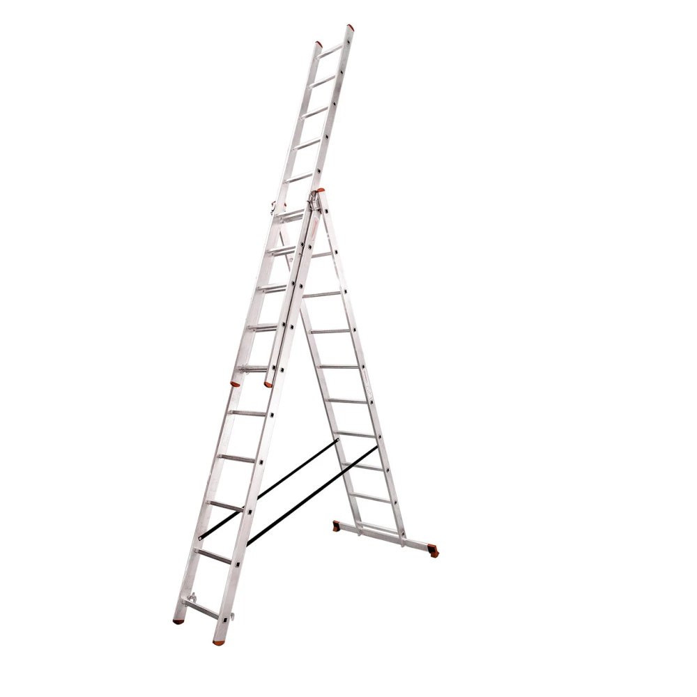 Алюминиевая трёхсекционная лестница SCALA.TOP FLEXIREACH 3x10 ступеней