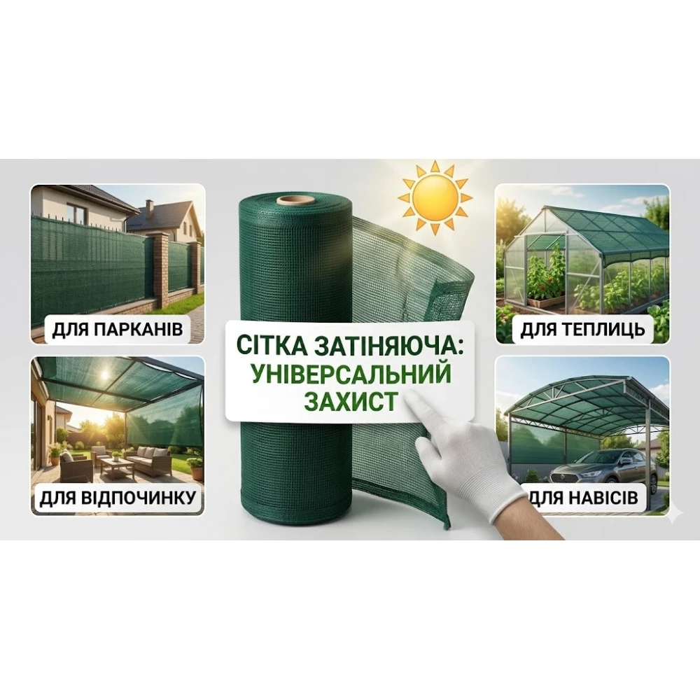 Сетка затеняющая темно-зеленая 80%*4м*50м Рулон // Agrimpex