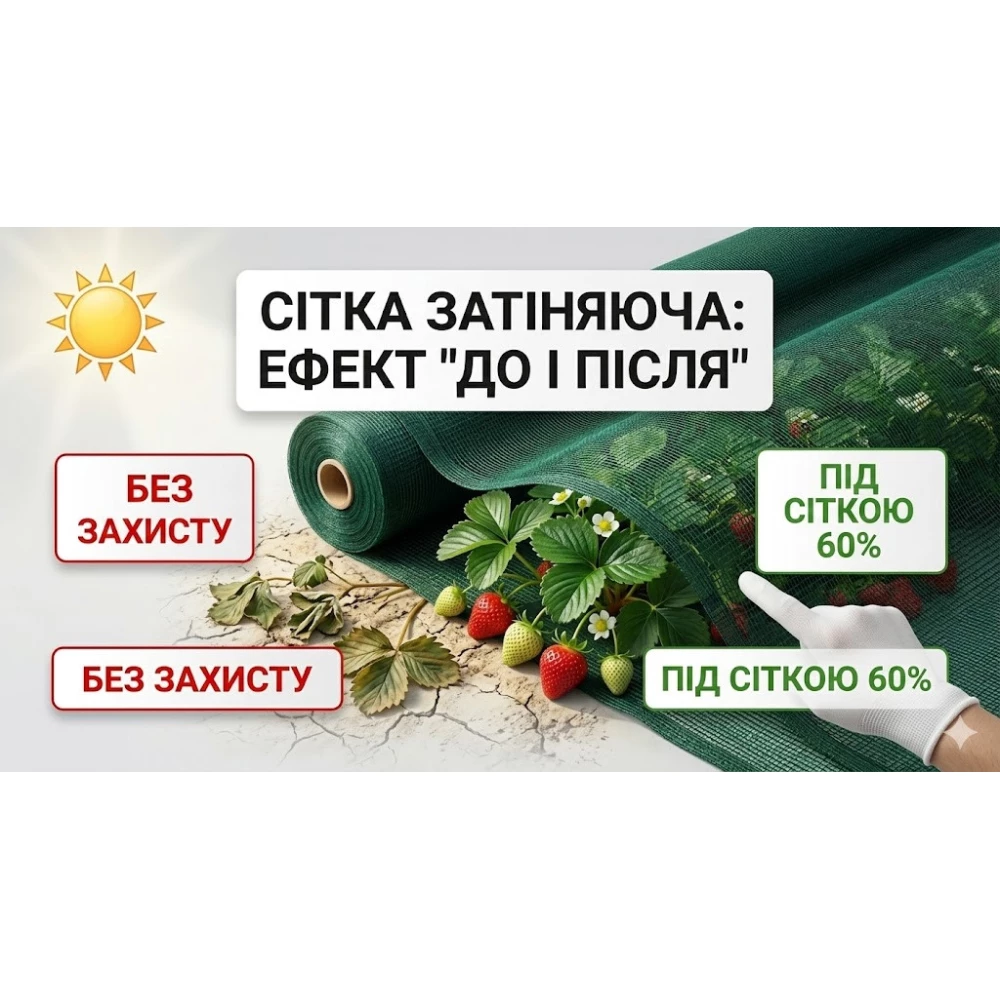 Сетка затеняющая темно-зеленая 60%*6м*50м Рулон // Agrimpex